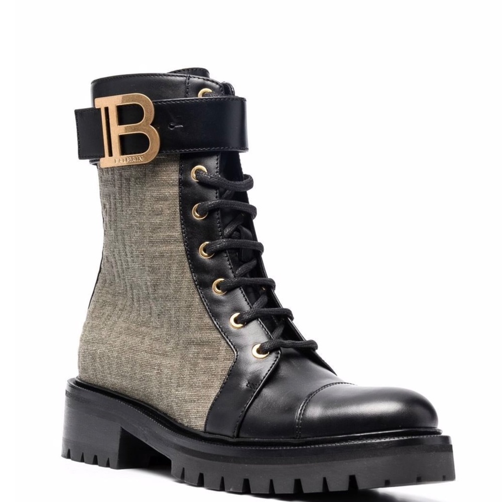 Balmain Ranger Romy Monogram Combat Boots 40 NIB